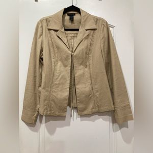 NWOT. The Limited Stretch Blazer with Suede Tie Strings in Beige/Tan